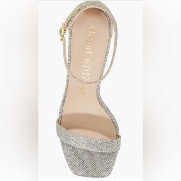 Stuart Weitzman Gold Block Heel Sandals - Picture 5 of 8